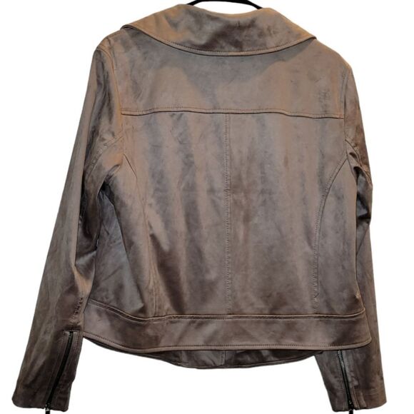 ANN Taylor Loft Faux Suede Moto Jacket Dusty Pink 14 Plus  NWT - Picture 4 of 6